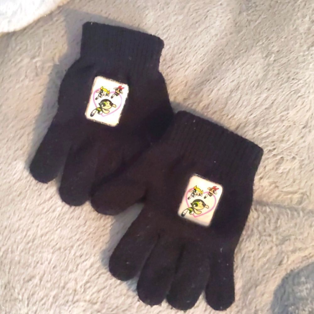 Powerpuff girls magic gloves. Black stretch 90s vintage